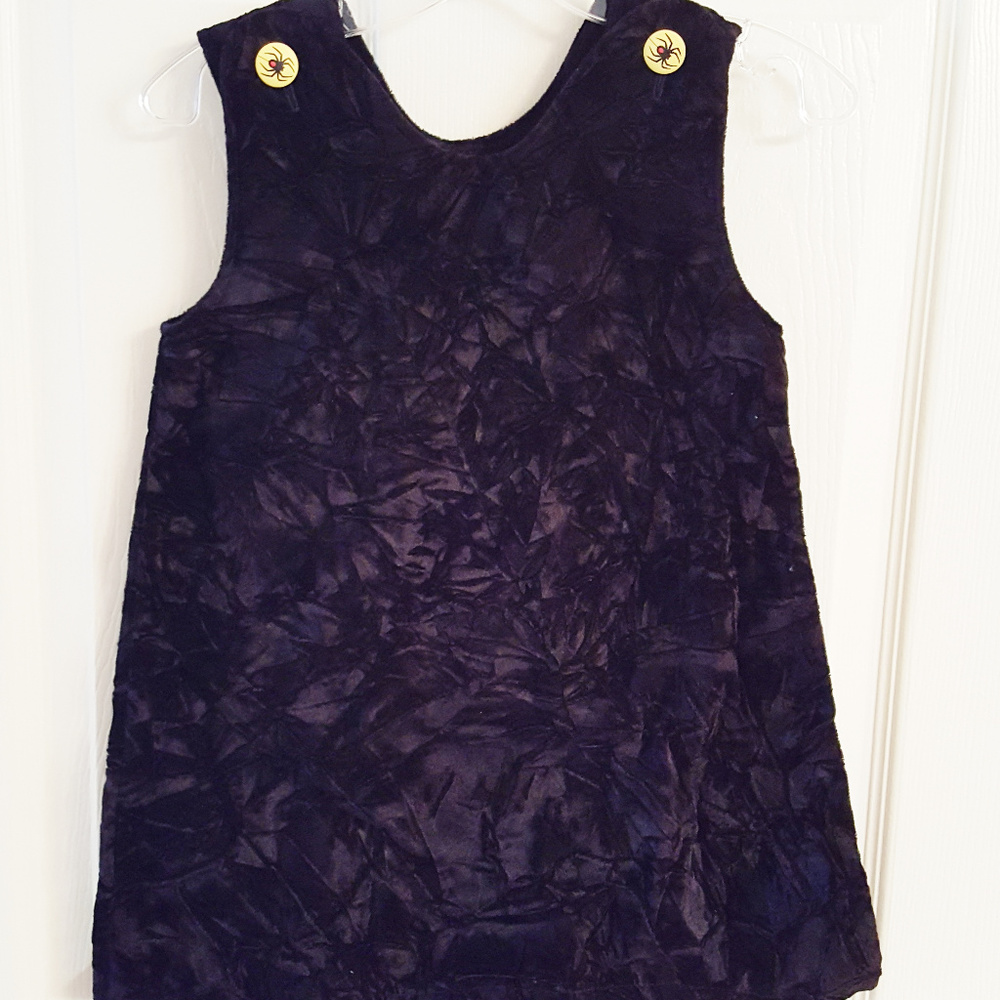 Toddler CRUSHED VELVET Apron Dress NWT Spider Designer Kids Wear Lucky  Lil Devi